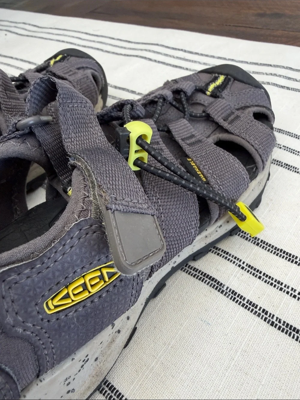 Keen Gray and Yellow Kids Closed-Toe Sandals